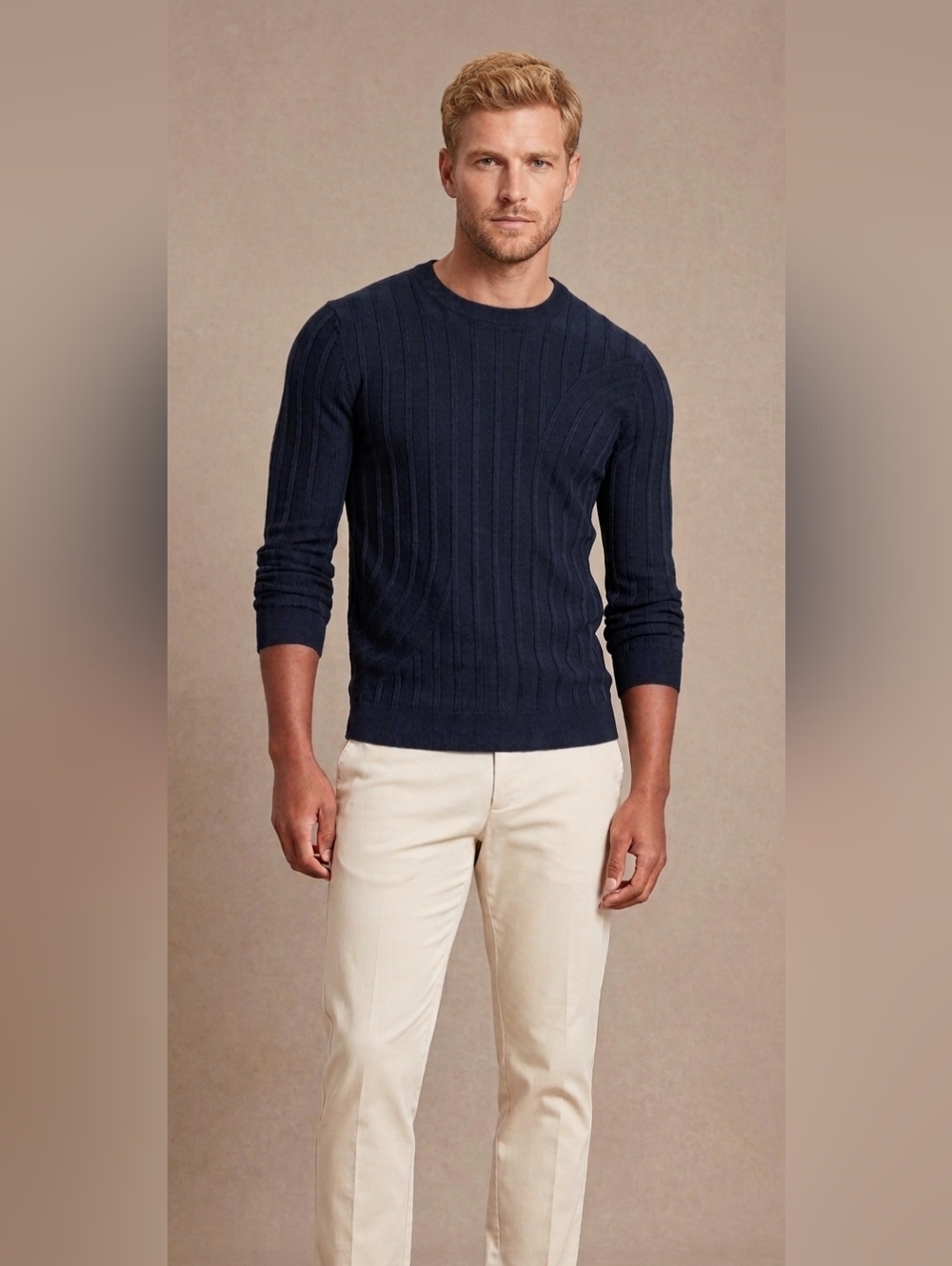 $85 Alfani Mens Wool-Blend Textured Sweater Shirt